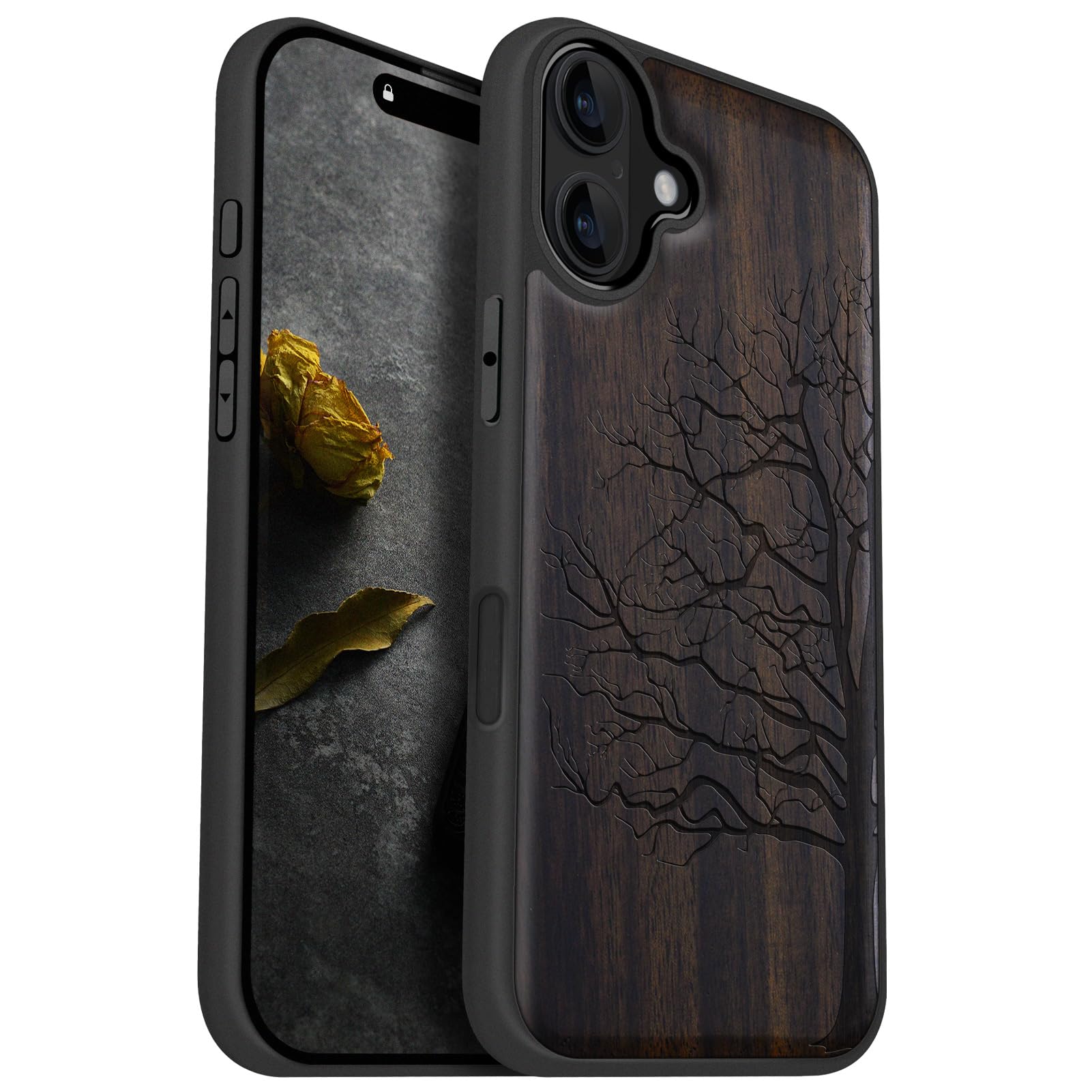 Amazon.com: Carveit Wood Case for iPhone 16 Plus, Eternal Tree